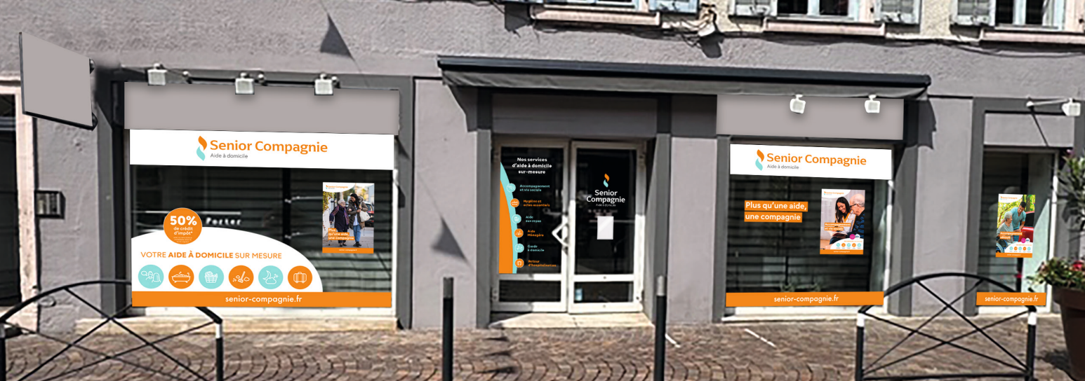 Vitrine de l'agence d'aide à domicile Senior Compagnie Montbéliard
