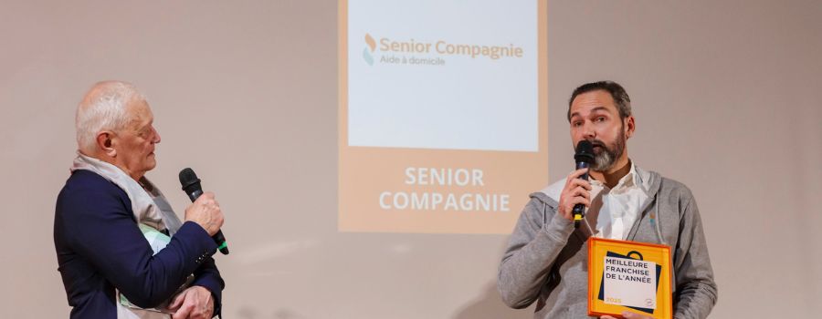 Discours de Nicolas Hurtiger, dirigeant de Senior Compagnie, après avoir reçu le prix du Trophée de la Meilleure franchise de services à la personne