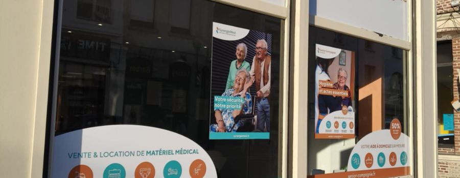 Vitrine de l'agence Senior Compagnie Valenciennes, aide à domicile